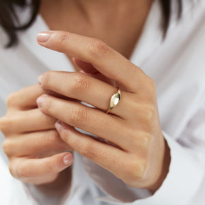 Rounded Dome Ring, 14k Gold, Minimalist Gold Ring, Stacking Jewelry, Unisex Jewelry, Pinky Ring, Retro Ring, Birthday Gift, Rose Gold