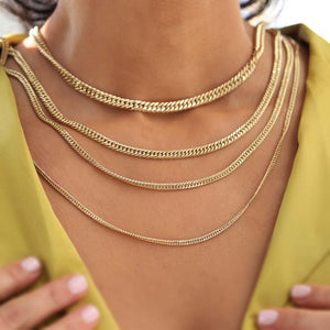 14k Real Gold Cuban Link Chain, Gold Chain Necklace, Gold Link Chain Necklace, Shiny Surface Gold Necklace, Everyday Wear Gift, Unisex Chain