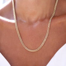 Load image into Gallery viewer, 14K Real Gold Chain Necklace, Gold Cuban Link Chain, Curb Link Chain, Gold 5mm Chain Necklace, Gold Unisex Chain, Timeless Chain Necklace
