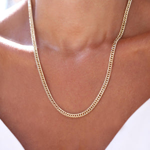 14K Real Gold Chain Necklace, Gold Cuban Link Chain, Curb Link Chain, Gold 5mm Chain Necklace, Gold Unisex Chain, Timeless Chain Necklace