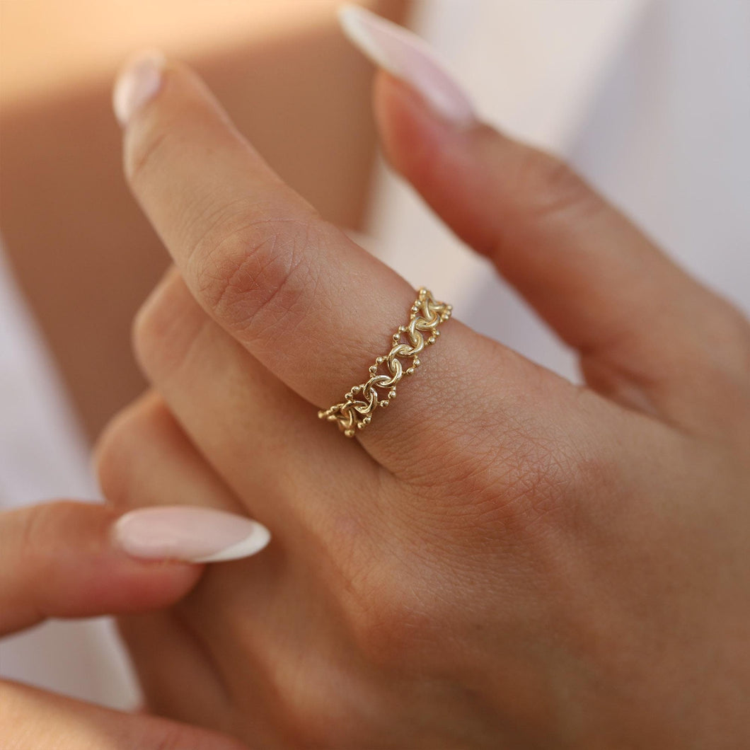 14K Gold Braid Ring, Minimal Stackable Ring, Wrap Ring, Branch, Mother's Day, Birthday Gift, Simple Gold Ring, Gift for Her, Rose Gold