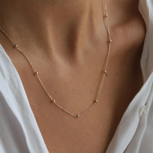 Load image into Gallery viewer, 14K Gold Beaded Necklace, Satellite Chain Necklace, Dorica Beads, Dainty Jewelry, Minimalist Layering, Gift for Her, Mother’s Day
