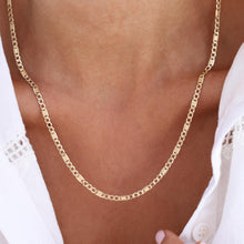 Load image into Gallery viewer, 14k Real Gold Figora Chain, Gold Chain Necklace, Gold 3mm Chain Necklace, Gold Link Chain, 14k Gold Chains, Gold Unisex Chain, Man Necklace
