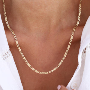 14k Real Gold Figora Chain, Gold Chain Necklace, Gold 3mm Chain Necklace, Gold Link Chain, 14k Gold Chains, Gold Unisex Chain, Man Necklace