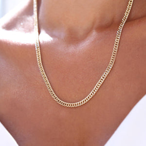 14K Real Gold Chain Necklace, Gold Cuban Link Chain, Curb Link Chain, Gold 5mm Chain Necklace, Gold Unisex Chain, Timeless Chain Necklace