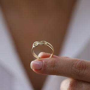 Double Infinity Ring, Dainty Gold Ring, Gift for Her, Valentine's Day, Eternity Ring, Minimal Gold Jewelry, Stacking Ring, Anniversary Gift