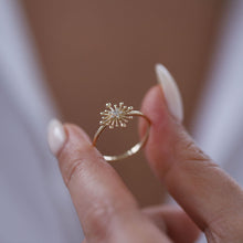 Load image into Gallery viewer, 14K Gold Diamond Star Ring,Minimal Stackable Ring, Celestial Jewelry, Constellation Ring, Birthday Sun Gift, Simple Gold Ring, Rose Gold
