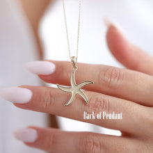 Load image into Gallery viewer, 14k Gold Starfish Necklace, Solid Gold Starfish Charm Pendant, Starfish Layering Necklace, Gold Animal Necklace, Summer Beach Jewelry
