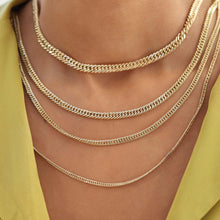 Load image into Gallery viewer, 14k Real Gold Cuban Link Chain, Gold Chain Necklace, Gold Link Chain Necklace, Shiny Surface Gold Necklace, Everyday Wear Gift, Unisex Chain
