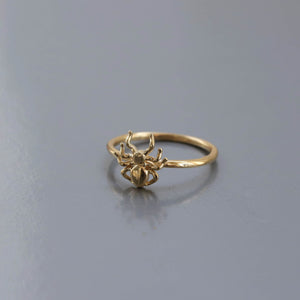 14K Gold Spider Ring, Minimal Stackable Ring, Thin Gold Ring, Everyday Jewelry, Mother's Day, Birthday, Astrology, Crab Ring, Gift for Her