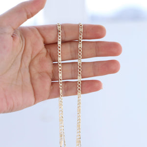 14k Real Gold Figora Chain, Gold Chain Necklace, Gold 3mm Chain Necklace, Gold Link Chain, 14k Gold Chains, Gold Unisex Chain, Man Necklace