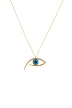 Load image into Gallery viewer, Hammered Effect Evil Eye Pendant Necklace
