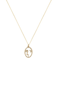 Gold Mask Pendant Necklace