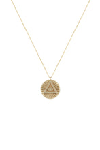 Load image into Gallery viewer, Gold Medallion Evil Eye Necklace
