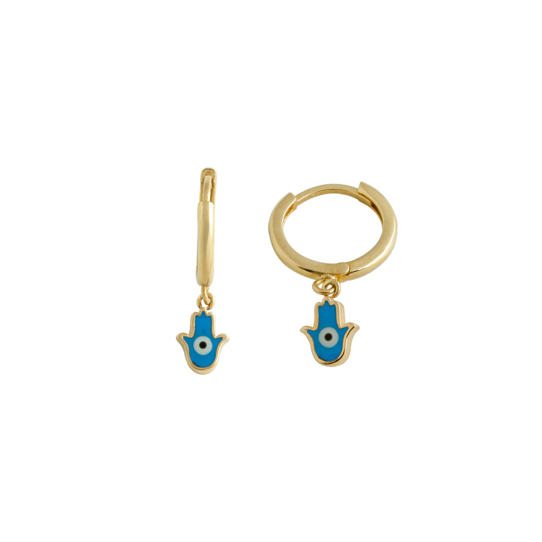 Gold Turquoise Hamsa Earrings