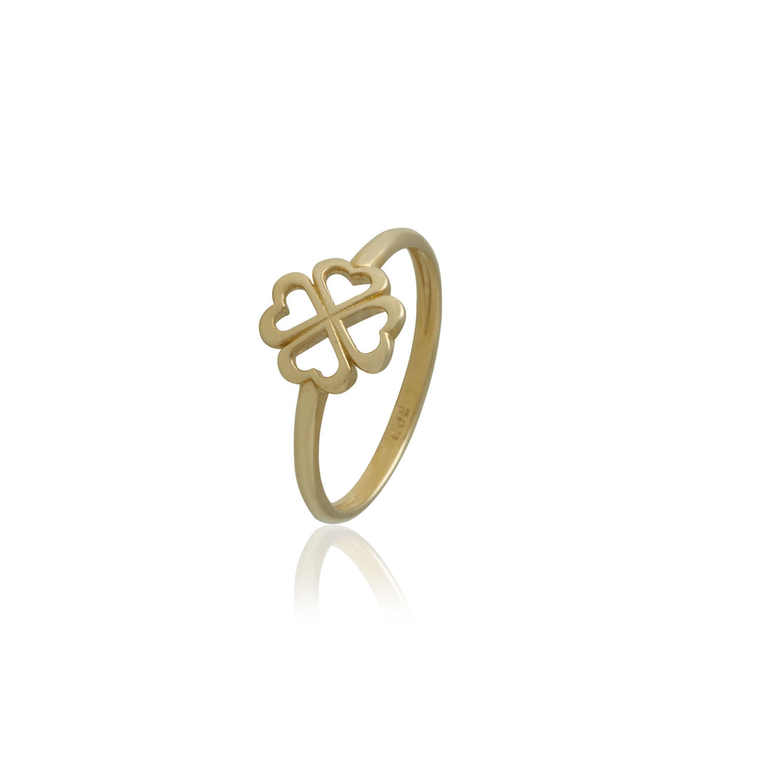 Hollow Clover Leaf Ring