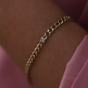 Diamond 0.10 Carat 14K Gold Bracelet