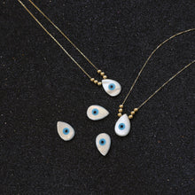 Load image into Gallery viewer, Evil Eye Mother of Pearl Minimalist Dorica Necklace
