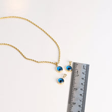 Load image into Gallery viewer, Large Evil Eye Rope Chain Necklace
