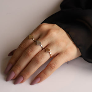 Solitaire Heart Stackable Ring