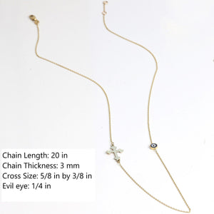 Cross & Evil Eye Minimalist Necklace