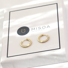Load image into Gallery viewer, Mini Huggie Earrings with Cubic Zirconia
