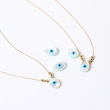 Load image into Gallery viewer, Evil Eye Mother of Pearl Minimalist Dorica Necklace
