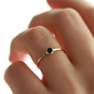 Mini Evil Eye Stackable Ring