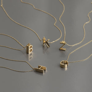 Personalized Initial 3D Letter Necklace