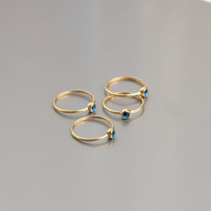 Gold Mini Evil Eye Stackable Ring