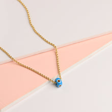 Load image into Gallery viewer, Evil Eye Gold Rope Chain Necklace
