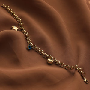 Rolo Chain Tri-Charm Bracelet