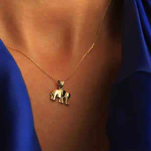 Gold Elephant Necklace (Large)