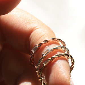 Baguette Rope Diamond Ring