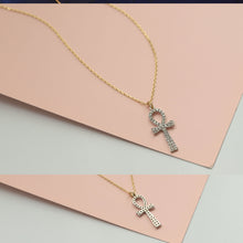 Load image into Gallery viewer, Large Diamond Ankh Necklace
