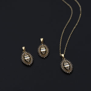 Baguette Zirconia Diamond Necklace