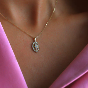 Baguette Zirconia Diamond Necklace