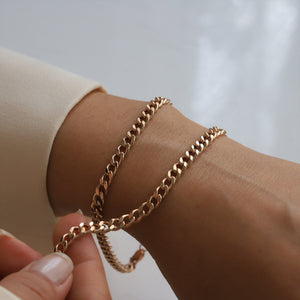 Rose Gold 4mm Curb Chain Bracelet
