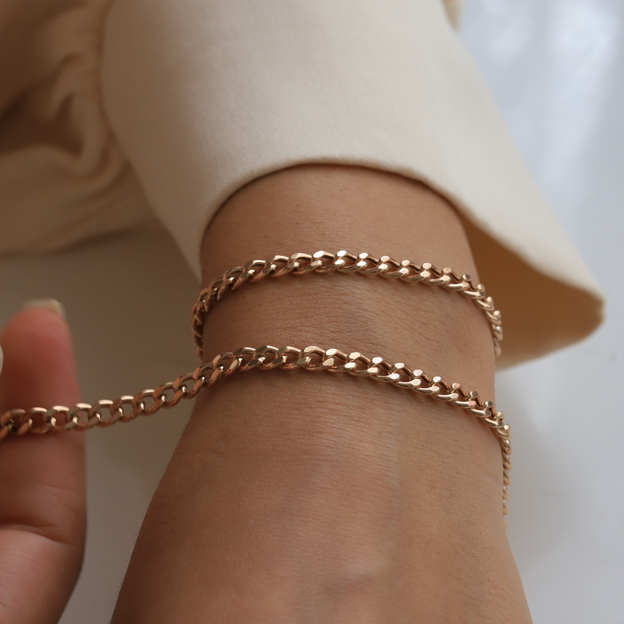 Roman Black Rose Gold Stainless Steel Link Chain Bracelet Women – ZIVOM