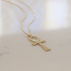 Large Gold Ankh Necklace