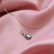 Load image into Gallery viewer, Curved Teardrop Evil Eye Necklace
