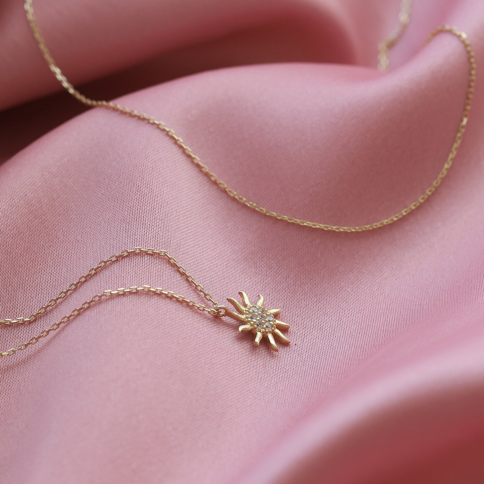 sun pendant pink gold