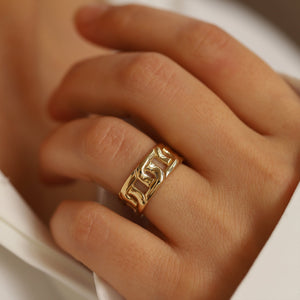 Gold Thick Chain Ring
