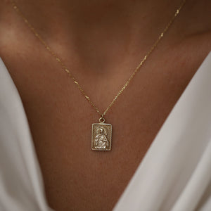 Textured Virgin Mary Necklace