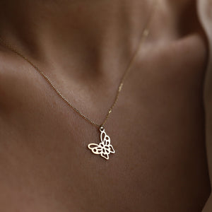 Dainty Lace Effect Butterfly Necklace