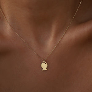 Dainty Gold Fish Necklace