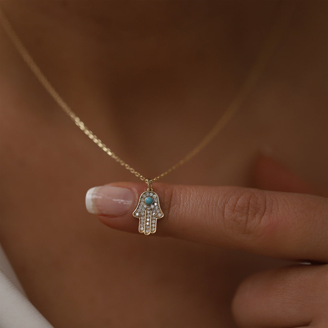 Diamond Hamsa Necklace