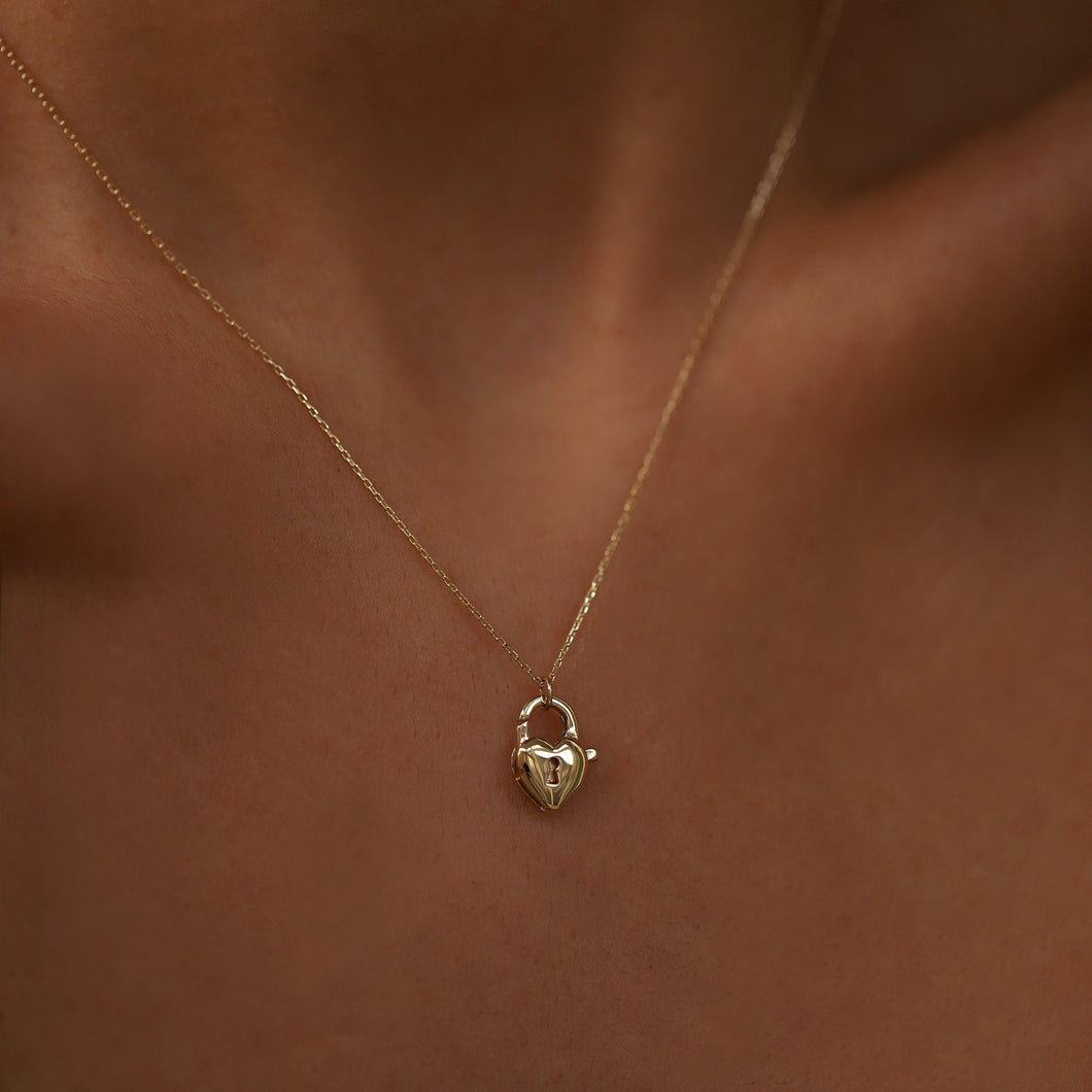Mini Lock Pendant Necklace