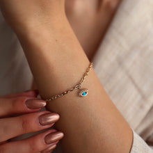 Load image into Gallery viewer, Turquoise Evil Eye Charm Bracelet
