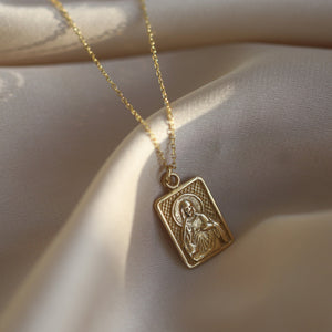 Textured Virgin Mary Necklace